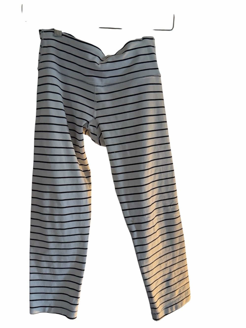 Striped Knit Leggings - White with navy blue Stripes women lululemon size 4